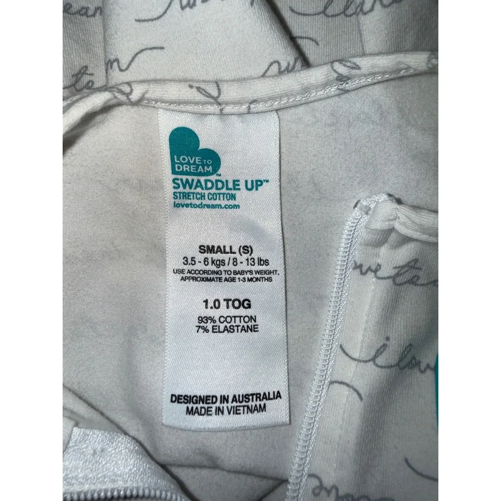Love To Dream Swaddle UP Original 1.0 TOG Baby Swaddle Small 8-13 lbs Cream Grey
